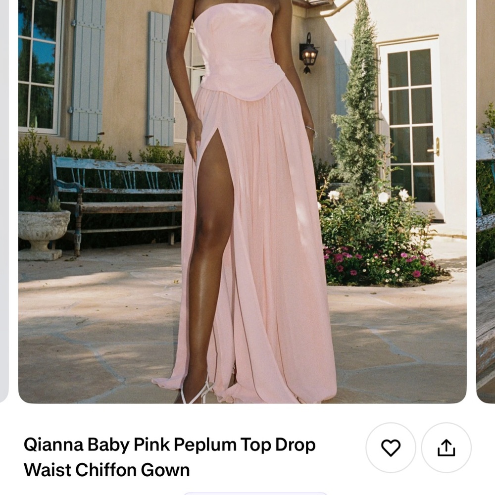 Chic Baby Pink Strapless Gown